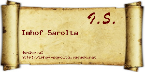 Imhof Sarolta névjegykártya